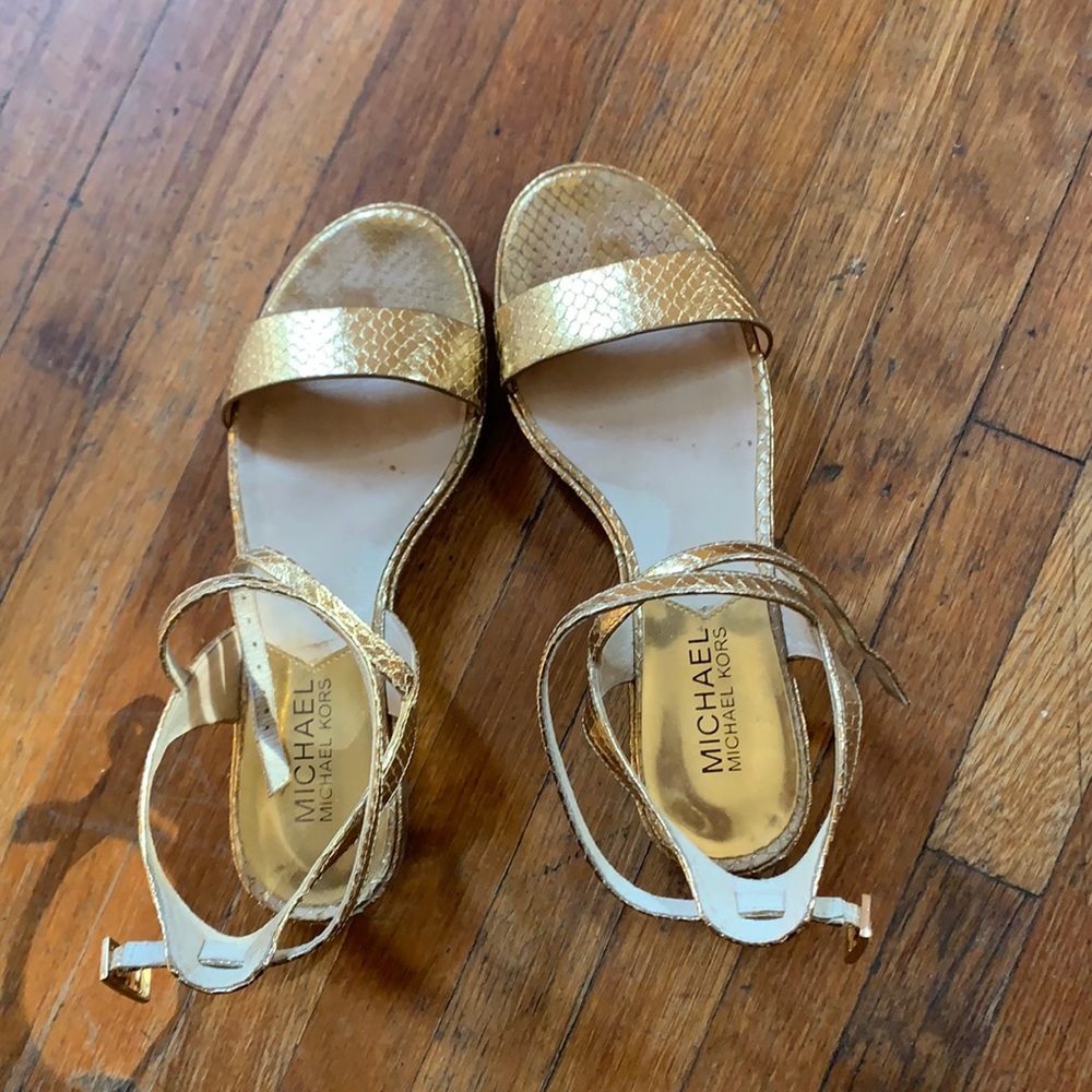 MK leather sandals